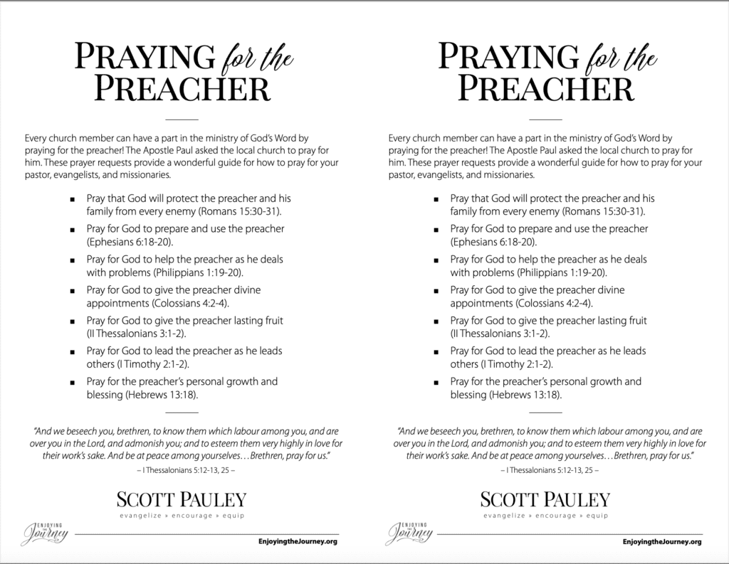 All preachers need prayer. Pray for your Pastor. How to pray for a preacher.