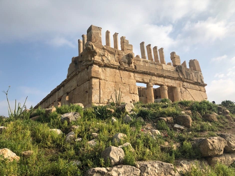 The ruins of the Castle of the Servant in Jordan. The historian Josephus wrote that the dynasty of Tobiah built a castle on the east side of the Jordan River, in Ammon. He specifically wrote in the Antiquities of the Jews about the carved "beasts of gigantic size" visible here on the left corner of the structure. The beasts on the right side are not as well-preserved. The structure dates to the centuries after Nehemiah, however it shows the power and prestige of this family of "servants." Photo by John Buckner