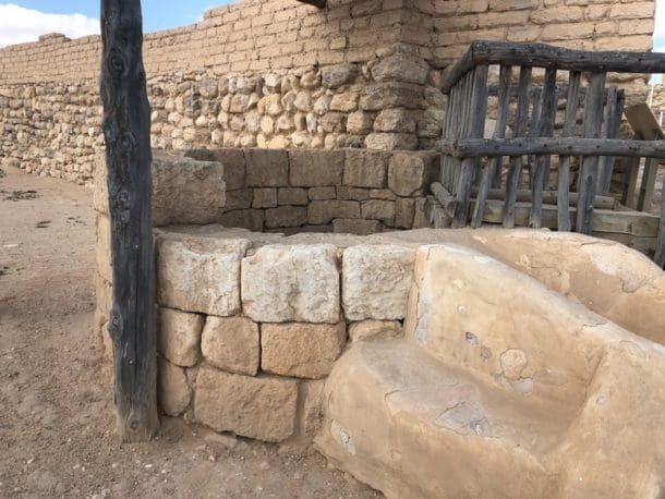 The well at Tel Beer Sheva, the archeological site of biblical Beersheba. The well at the entrance to the ancient city has been associated with Abraham. It has not been fully excavated. An archeological team dug down over 220 feet, but judged it too dangerous to continue due to the risk of a cave-in. it took a great deal of work for the Philistines to stop up Abraham's wells and violate their covenant. Photo by John Buckner