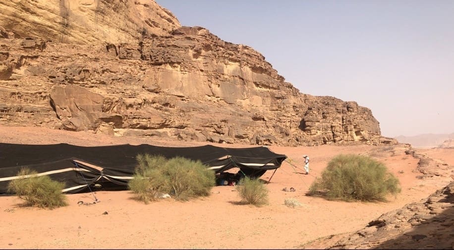 A Bedouin man returning to his tent in Wadi Rum in Southern Jordan. This area was the biblical home of the Midianites. Photo by John Buckner