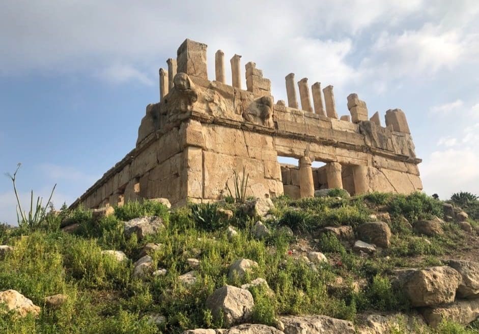 The ruins of the Castle of the Servant in Jordan. The historian Josephus wrote that the dynasty of Tobiah built a castle on the east side of the Jordan River, in Ammon. He specifically wrote in the Antiquities of the Jews about the carved "beasts of gigantic size" visible here on the left corner of the structure. The beasts on the right side are not as well-preserved. The structure dates to the centuries after Nehemiah, however it shows the power and prestige of this family of "servants." Photo by John Buckner