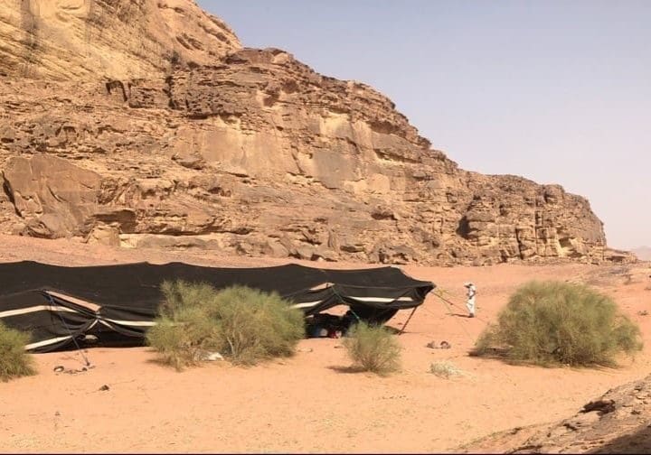 A Bedouin man returning to his tent in Wadi Rum in Southern Jordan. This area was the biblical home of the Midianites. Photo by John Buckner