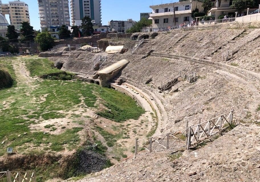 The remains of the Roman amphitheater in Durres, Albania. By tradition, Paul preached here in the city of Durres when he came to Illyricum. We know from Acts that Paul liked to go where the crowds were so he could conceivably have preached right here. Photo by John Buckner