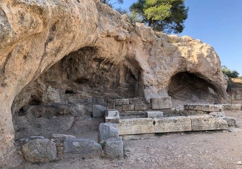 The ruins of the Temple of Pluto, the lord of the underworld in Eleusis. In this small temple pilgrims mimicked Persephone and were symbolically taken to the underworld. At some point the initiates were given a drink containing alcohol, opium, and a substance that was akin to LSD. Small wonder people were later unable to describe what they experienced. Photo by John Buckner